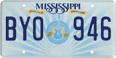 MS license plate BYO946