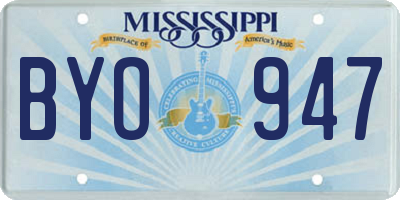 MS license plate BYO947