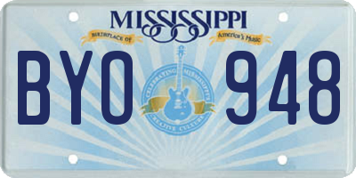 MS license plate BYO948