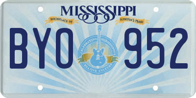 MS license plate BYO952