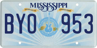 MS license plate BYO953