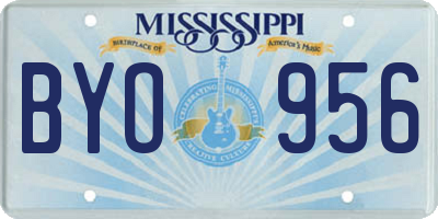 MS license plate BYO956