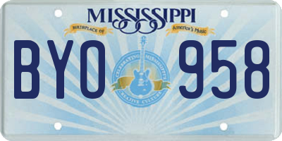 MS license plate BYO958