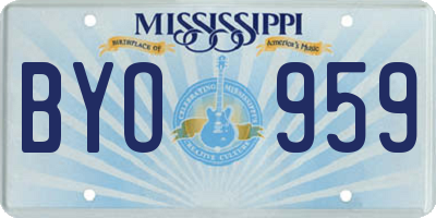 MS license plate BYO959