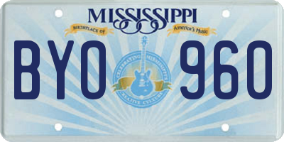 MS license plate BYO960