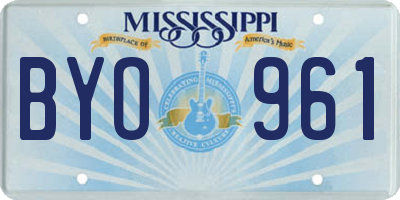 MS license plate BYO961