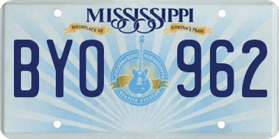 MS license plate BYO962