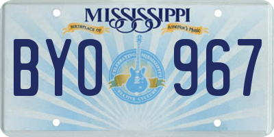 MS license plate BYO967