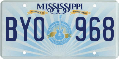 MS license plate BYO968