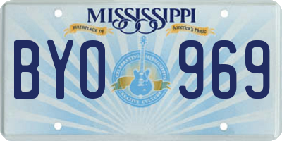 MS license plate BYO969