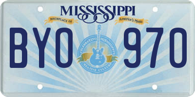 MS license plate BYO970