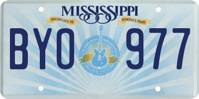 MS license plate BYO977
