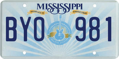 MS license plate BYO981