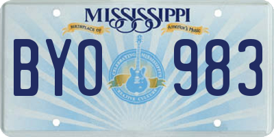 MS license plate BYO983