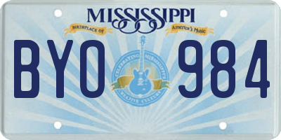MS license plate BYO984