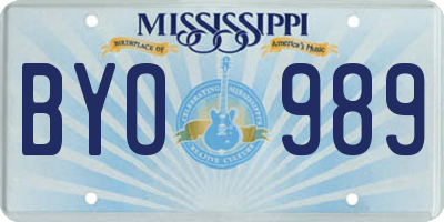 MS license plate BYO989