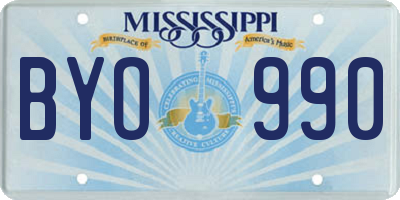 MS license plate BYO990