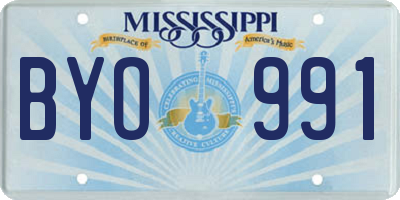 MS license plate BYO991