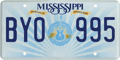 MS license plate BYO995