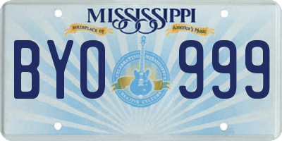 MS license plate BYO999