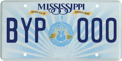 MS license plate BYP000