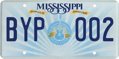 MS license plate BYP002