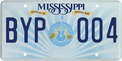 MS license plate BYP004