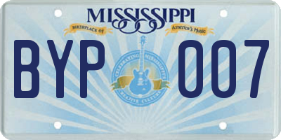 MS license plate BYP007