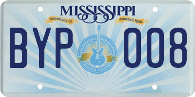 MS license plate BYP008