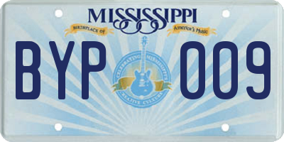 MS license plate BYP009