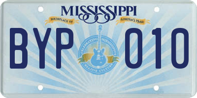 MS license plate BYP010