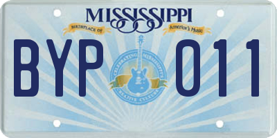 MS license plate BYP011