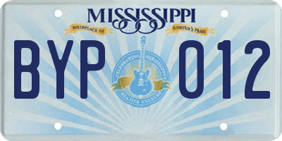 MS license plate BYP012