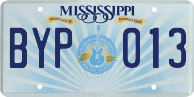MS license plate BYP013