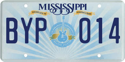 MS license plate BYP014
