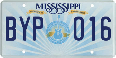 MS license plate BYP016