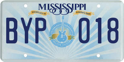 MS license plate BYP018