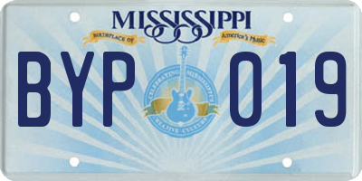 MS license plate BYP019
