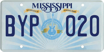 MS license plate BYP020