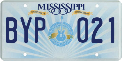 MS license plate BYP021