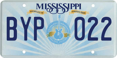 MS license plate BYP022