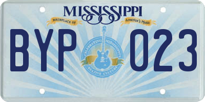 MS license plate BYP023