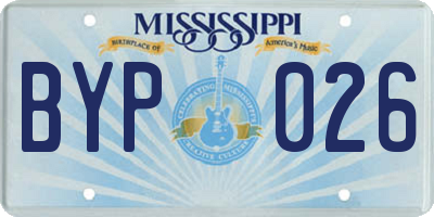 MS license plate BYP026