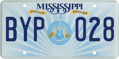 MS license plate BYP028