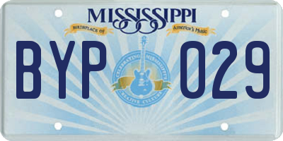 MS license plate BYP029