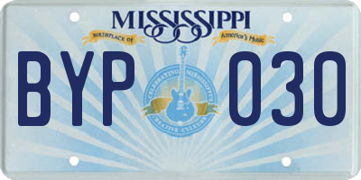 MS license plate BYP030