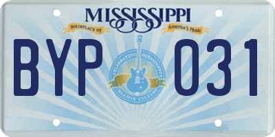 MS license plate BYP031