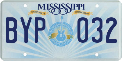 MS license plate BYP032