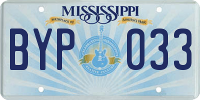 MS license plate BYP033