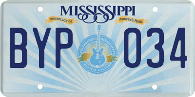 MS license plate BYP034
